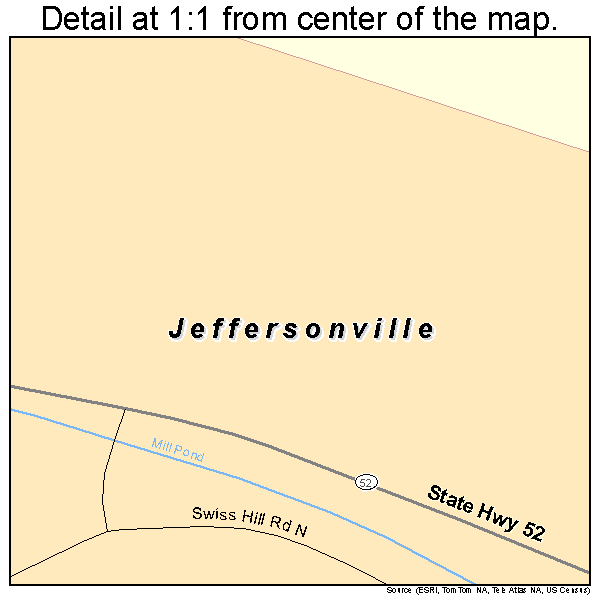 Jeffersonville, New York road map detail