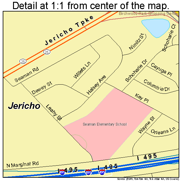 Jericho, New York road map detail