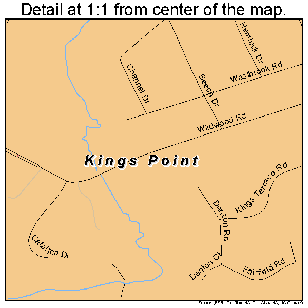 Kings Point, New York road map detail