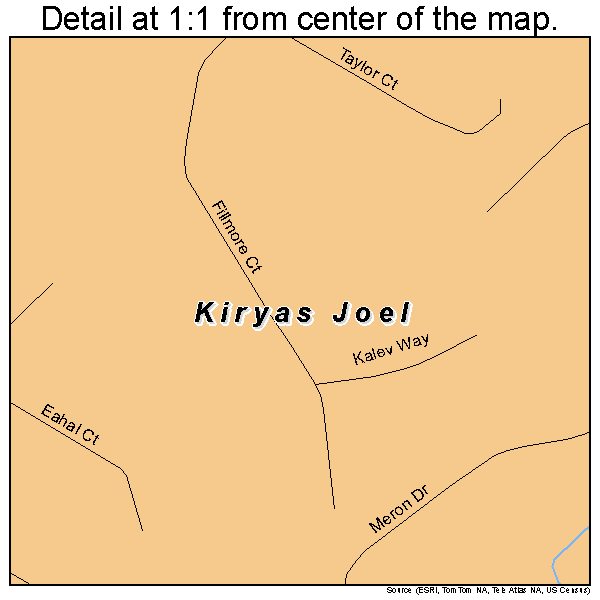 Kiryas Joel, New York road map detail