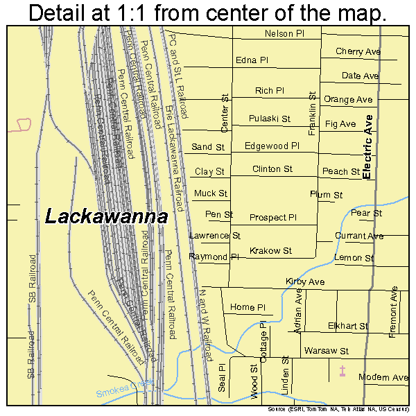 Lackawanna, New York road map detail