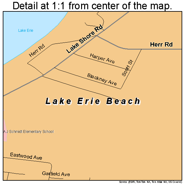 Lake Erie Beach, New York road map detail