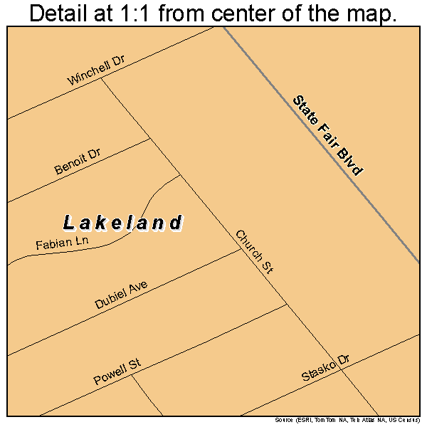 Lakeland, New York road map detail