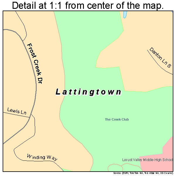 Lattingtown, New York road map detail