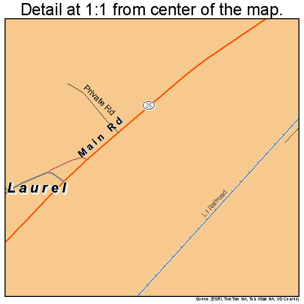 Laurel, New York road map detail