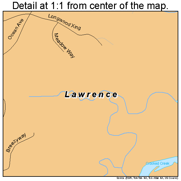 Lawrence, New York road map detail
