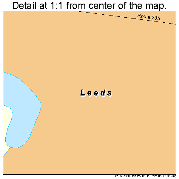 Leeds, New York road map detail