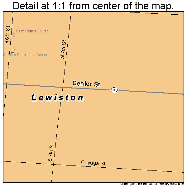 Lewiston, New York road map detail