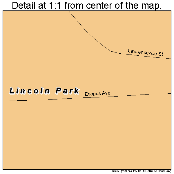 Lincoln Park, New York road map detail