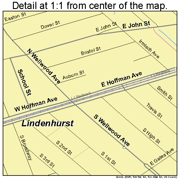 Lindenhurst, New York road map detail