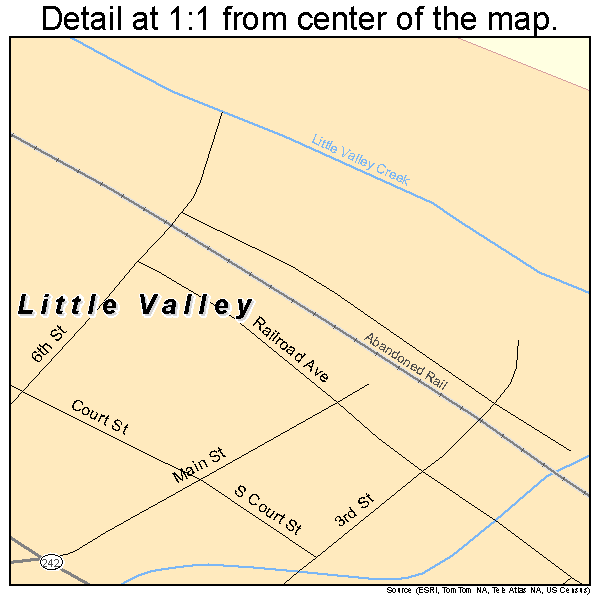 Little Valley, New York road map detail