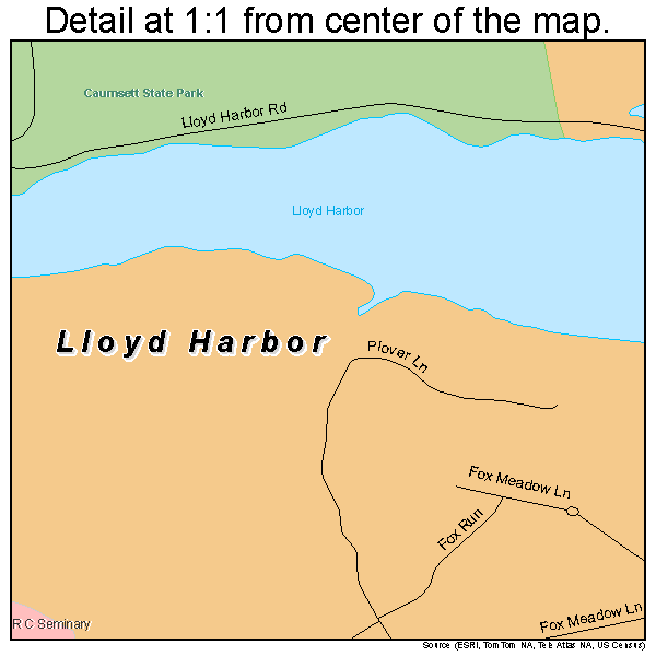 Lloyd Harbor, New York road map detail