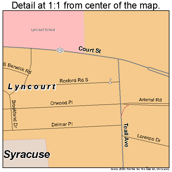Lyncourt, New York road map detail
