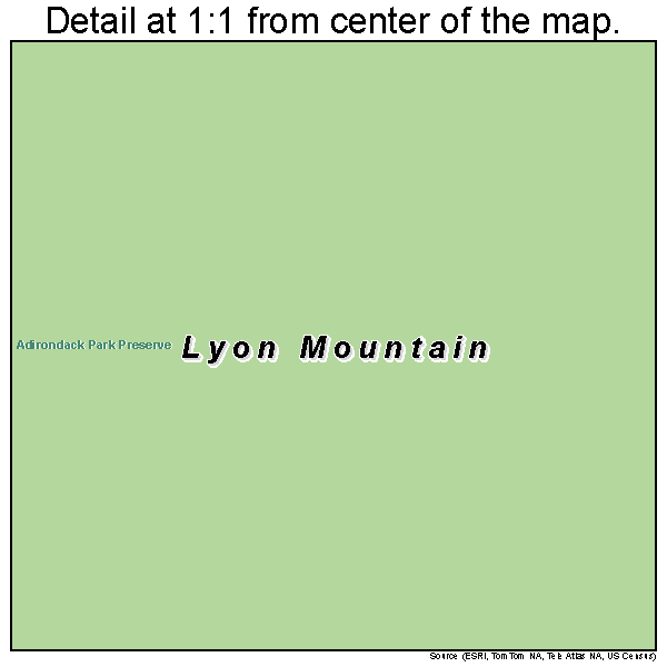 Lyon Mountain, New York road map detail