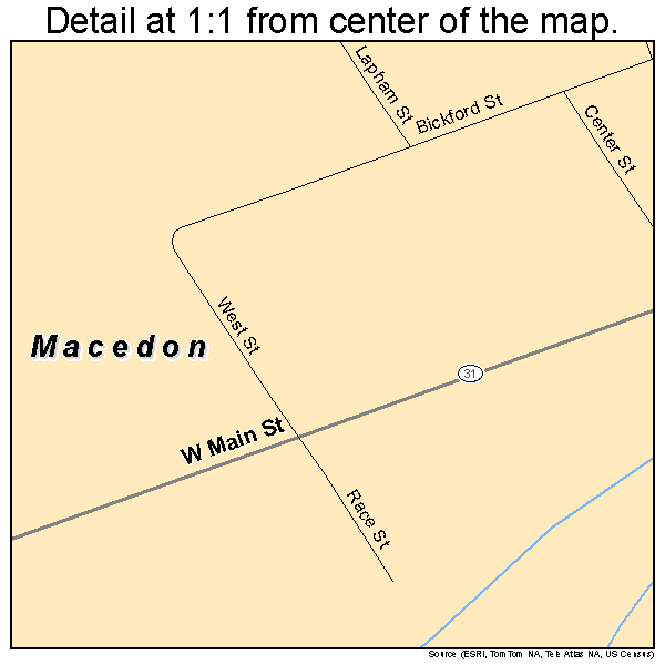 Macedon, New York road map detail