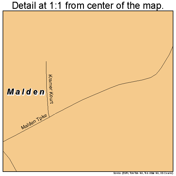 Malden, New York road map detail