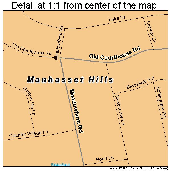 Manhasset Hills, New York road map detail