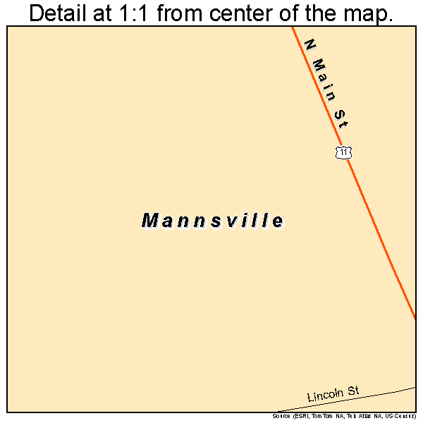 Mannsville, New York road map detail