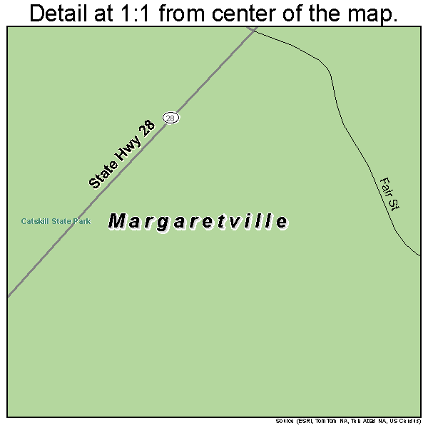 Margaretville, New York road map detail