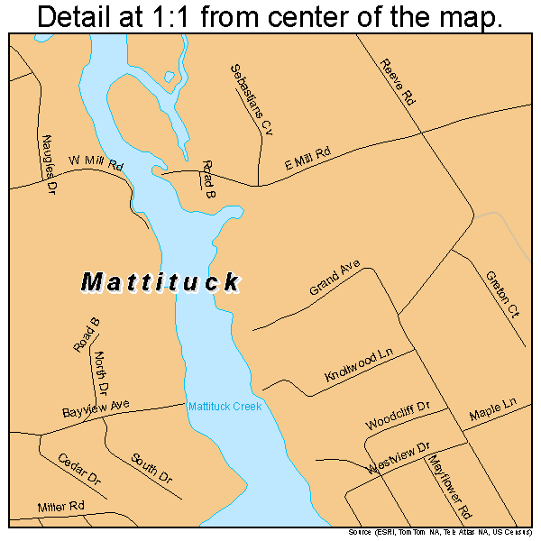 Mattituck, New York road map detail