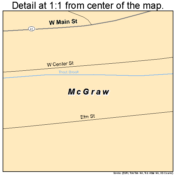 McGraw, New York road map detail