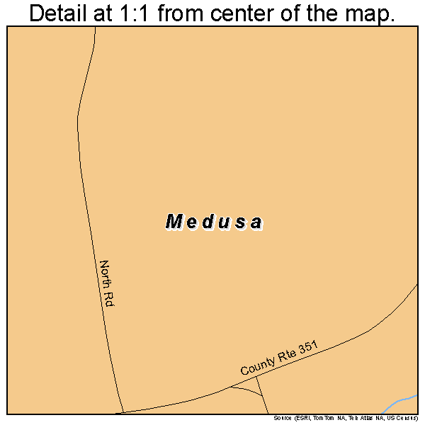 Medusa, New York road map detail