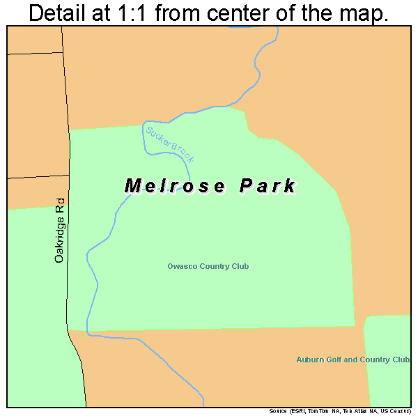 Melrose Park, New York road map detail