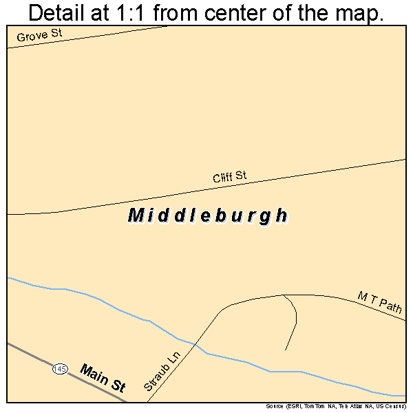 Middleburgh, New York road map detail