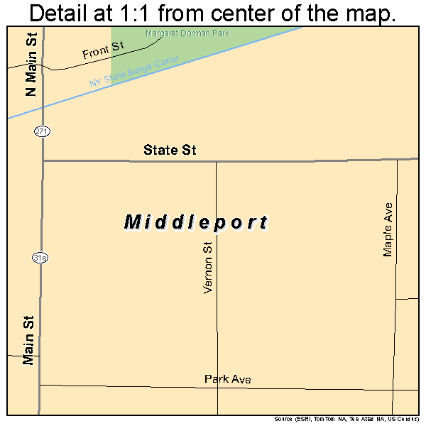 Middleport, New York road map detail