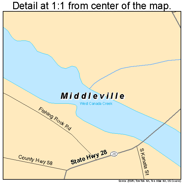 Middleville, New York road map detail