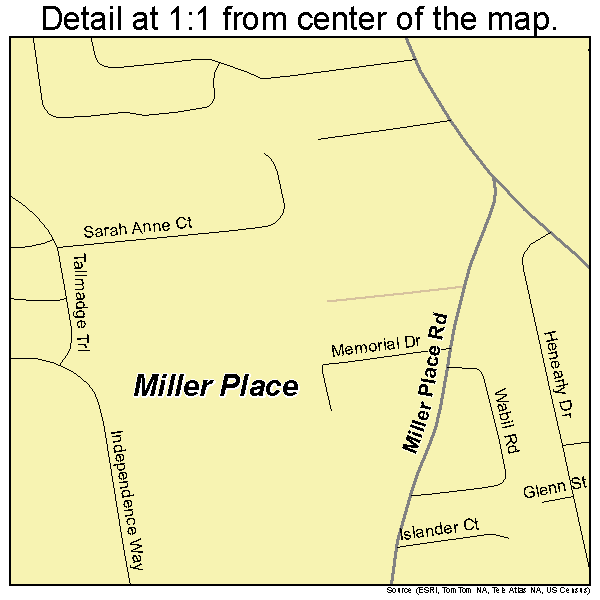 Miller Place, New York road map detail