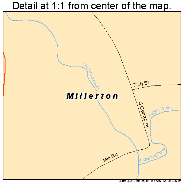 Millerton, New York road map detail