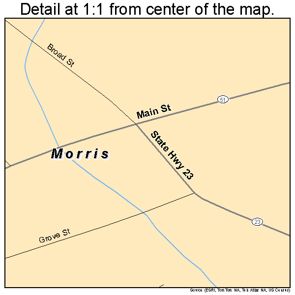 Morris, New York road map detail