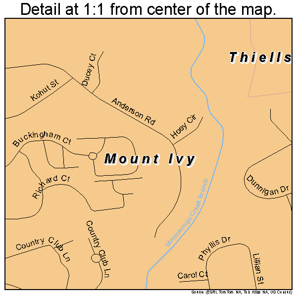 Mount Ivy, New York road map detail