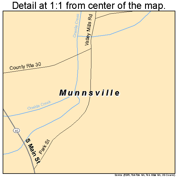 Munnsville, New York road map detail