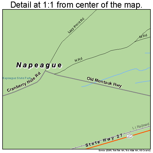 Napeague, New York road map detail