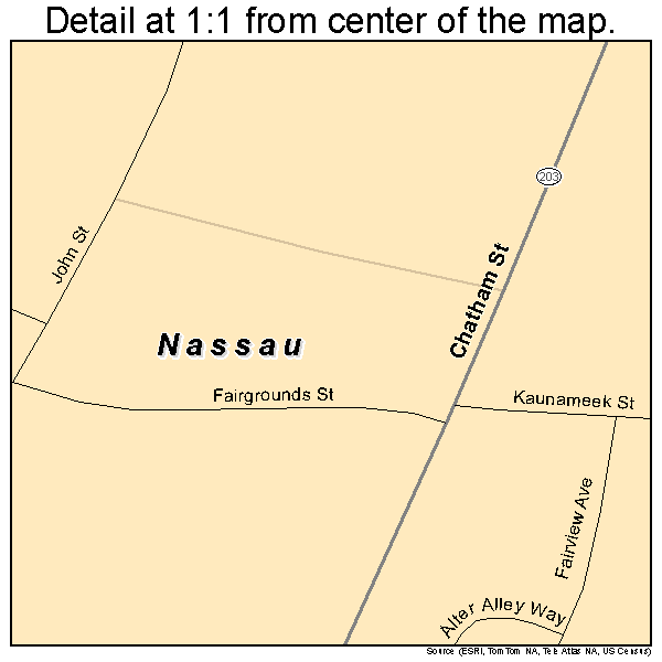 Nassau, New York road map detail