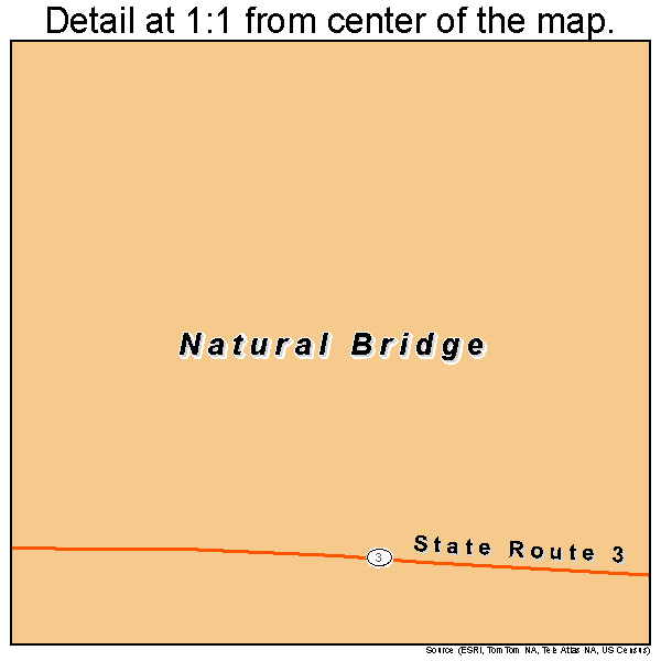 Natural Bridge, New York road map detail