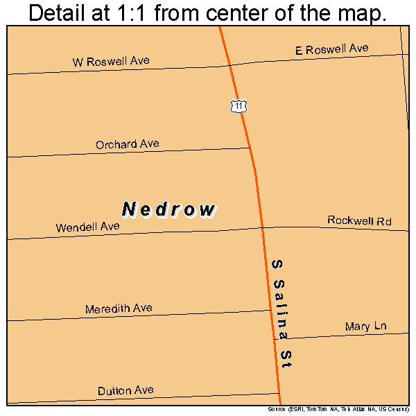 Nedrow, New York road map detail