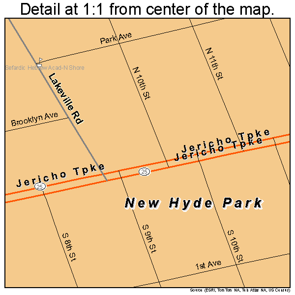 New Hyde Park, New York road map detail