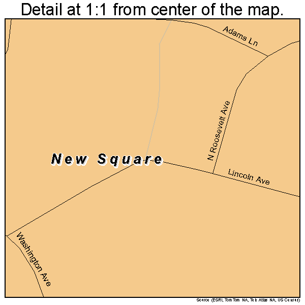 New Square, New York road map detail