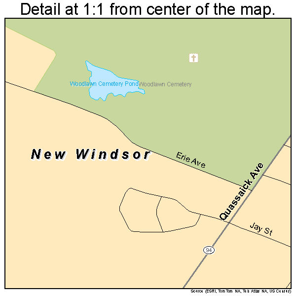 New Windsor, New York road map detail