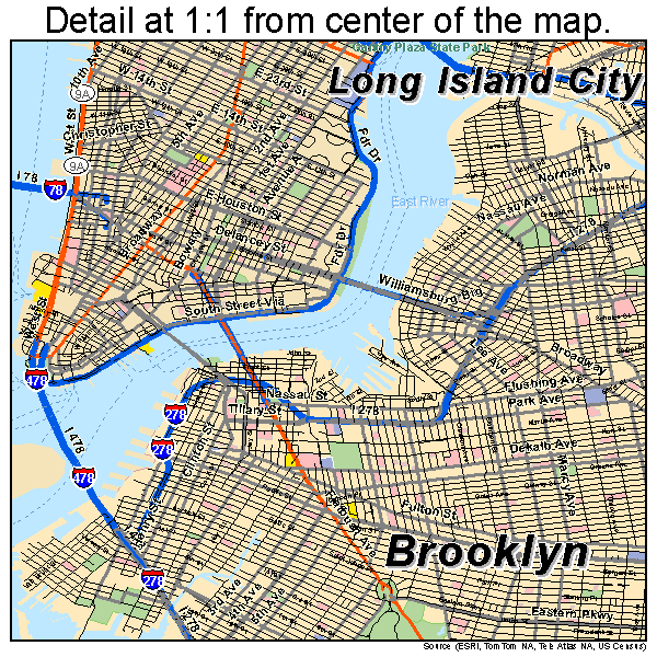 New York, New York road map detail