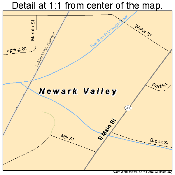 Newark Valley, New York road map detail