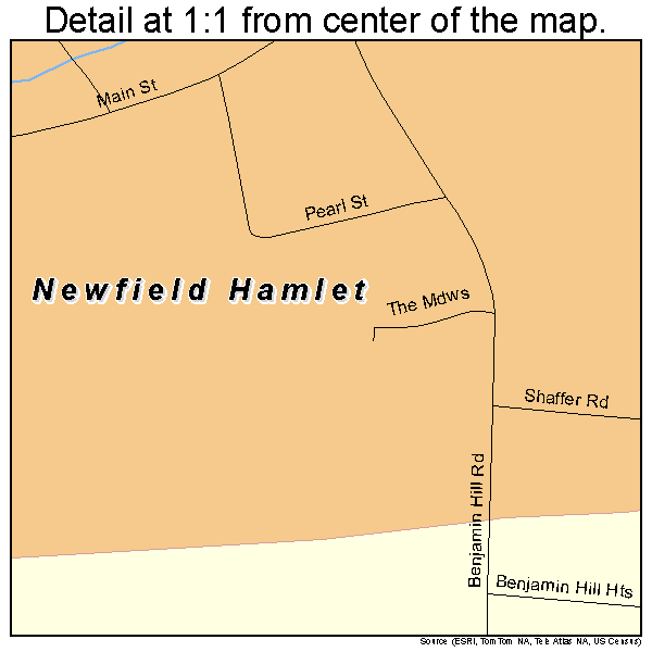 Newfield Hamlet, New York road map detail