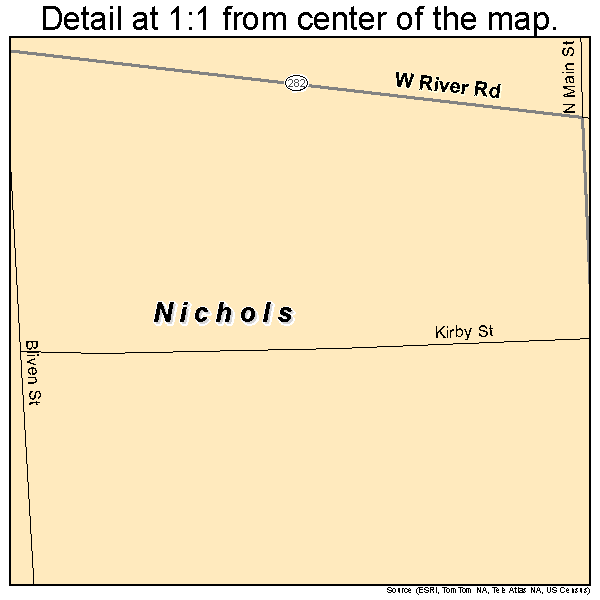 Nichols, New York road map detail