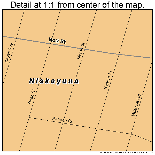 Niskayuna, New York road map detail