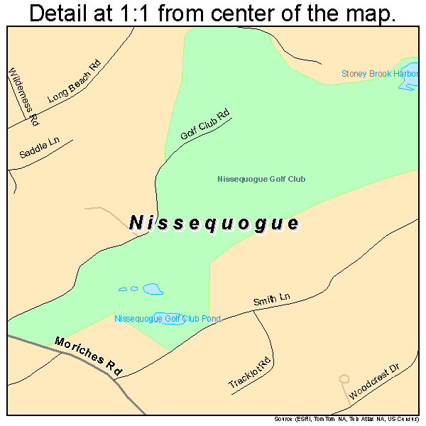 Nissequogue, New York road map detail
