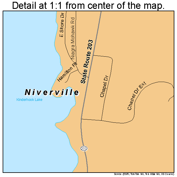 Niverville, New York road map detail