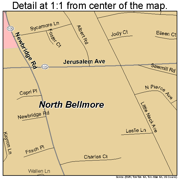 North Bellmore, New York road map detail
